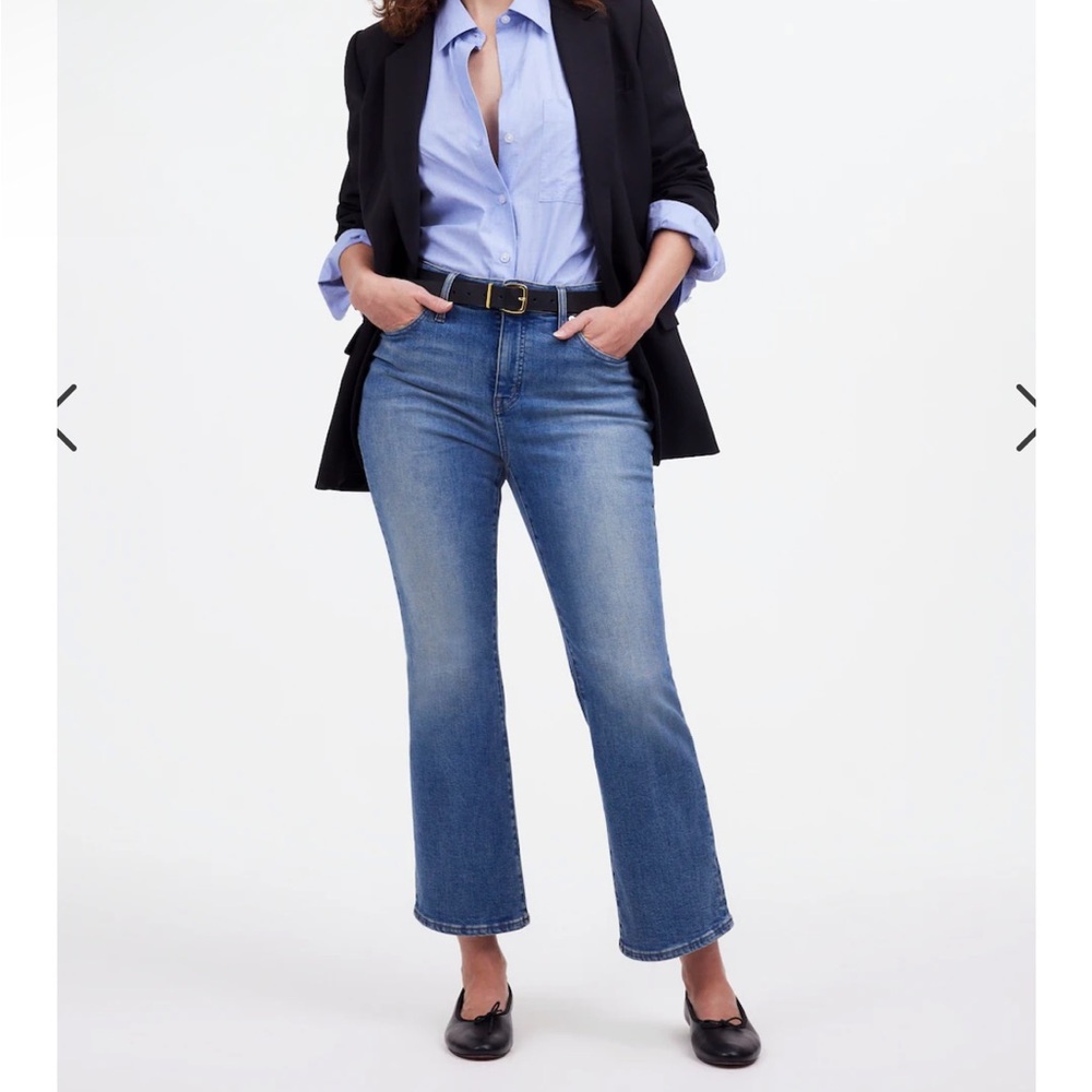 NEW WITH TAGS Madewell Oneida Wash The Tall Curvy Kick‎ Out Crop Jean Size 28 T